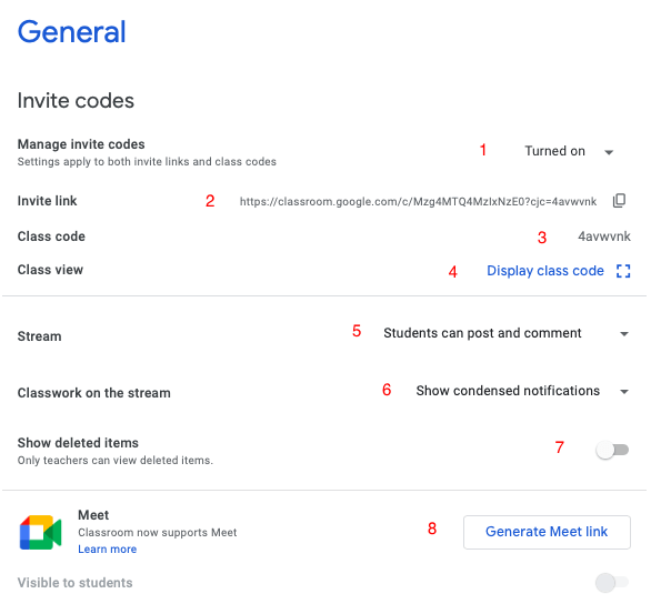 general settings